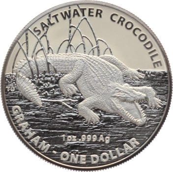 Australien 1 Dollar 2014 Salzwasserkrokodil Graham - 1 Unze Feinsilber